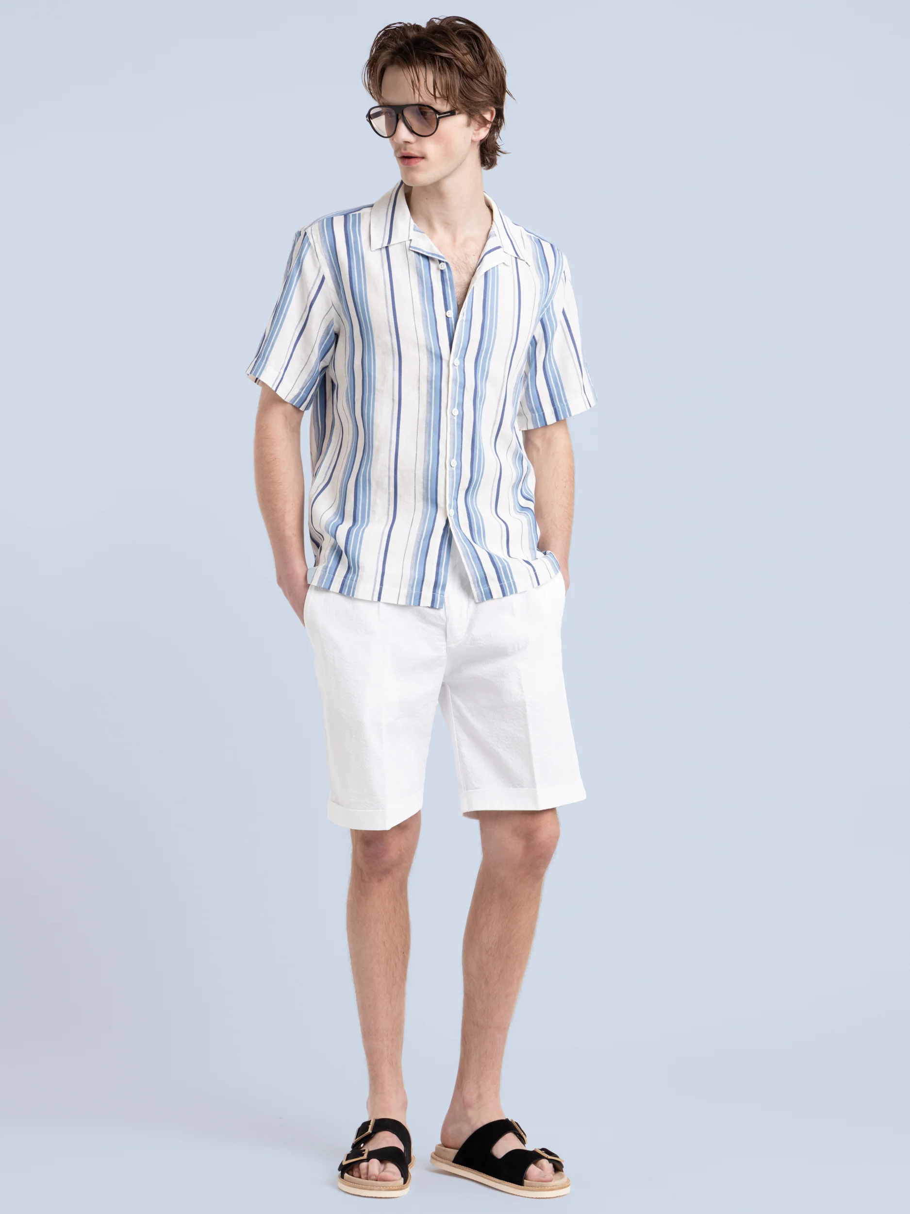 White Seersucker Bermudas - Image 2