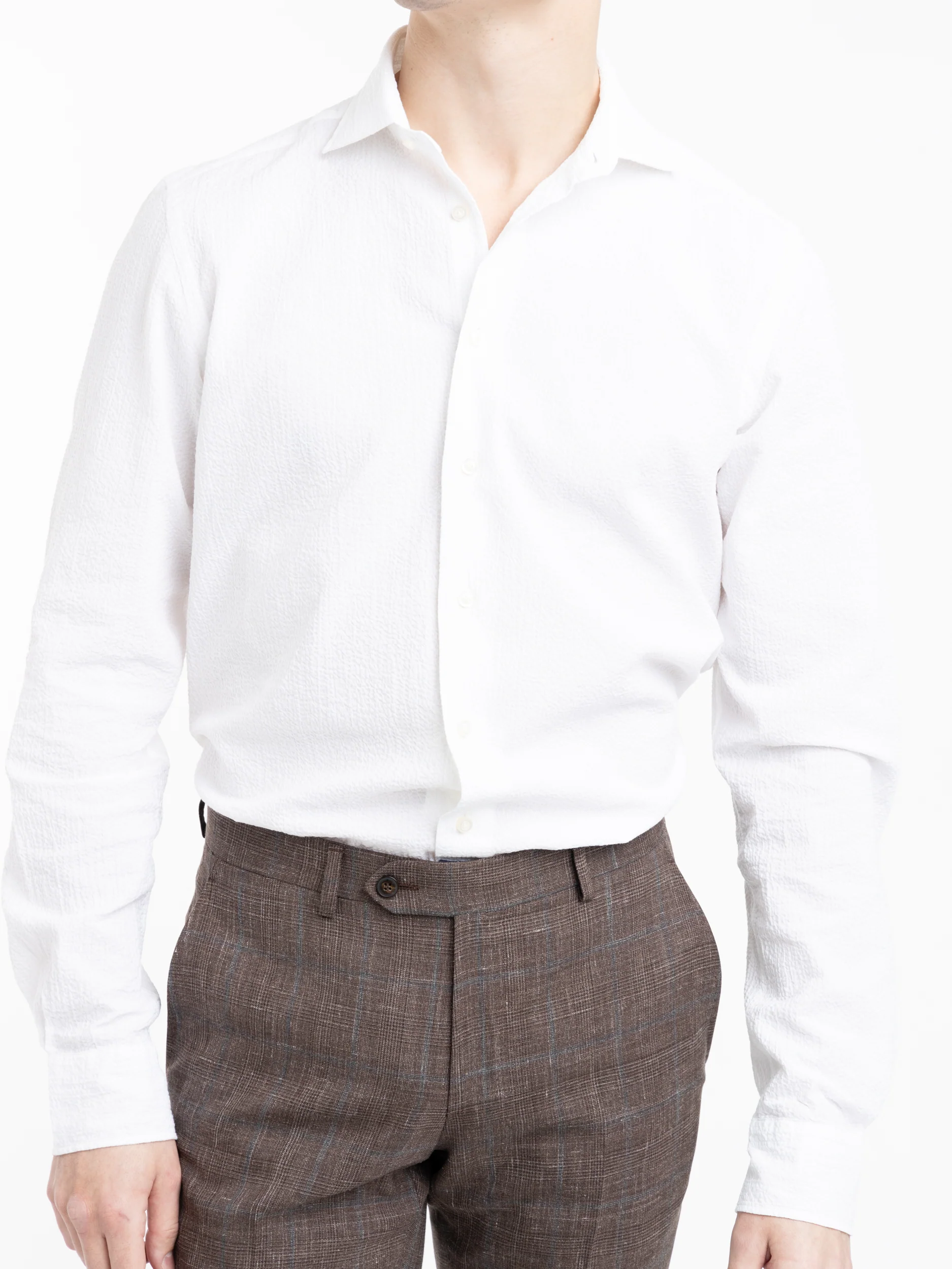 White Seersucker Dress Shirt - Image 3