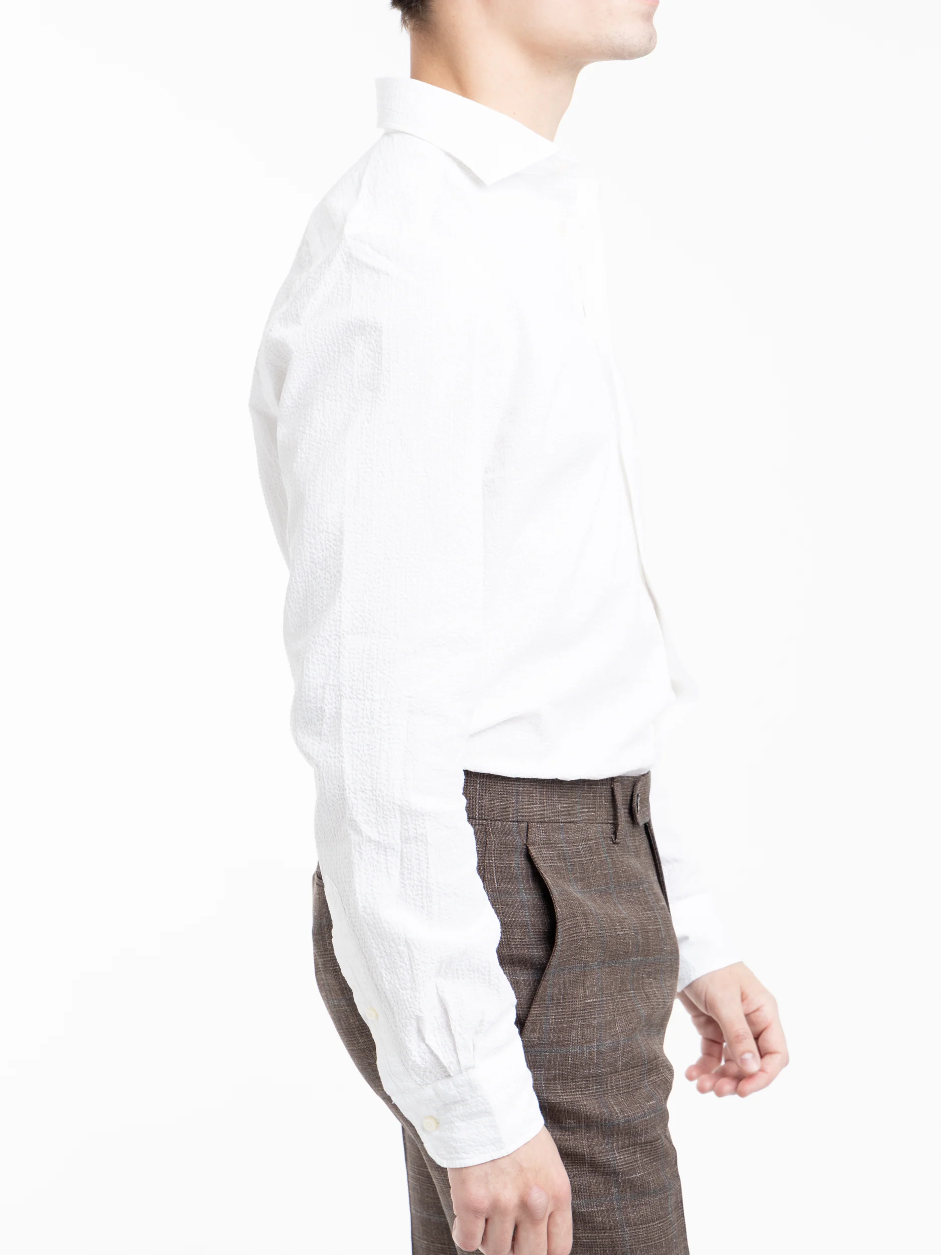 White Seersucker Dress Shirt - Image 4
