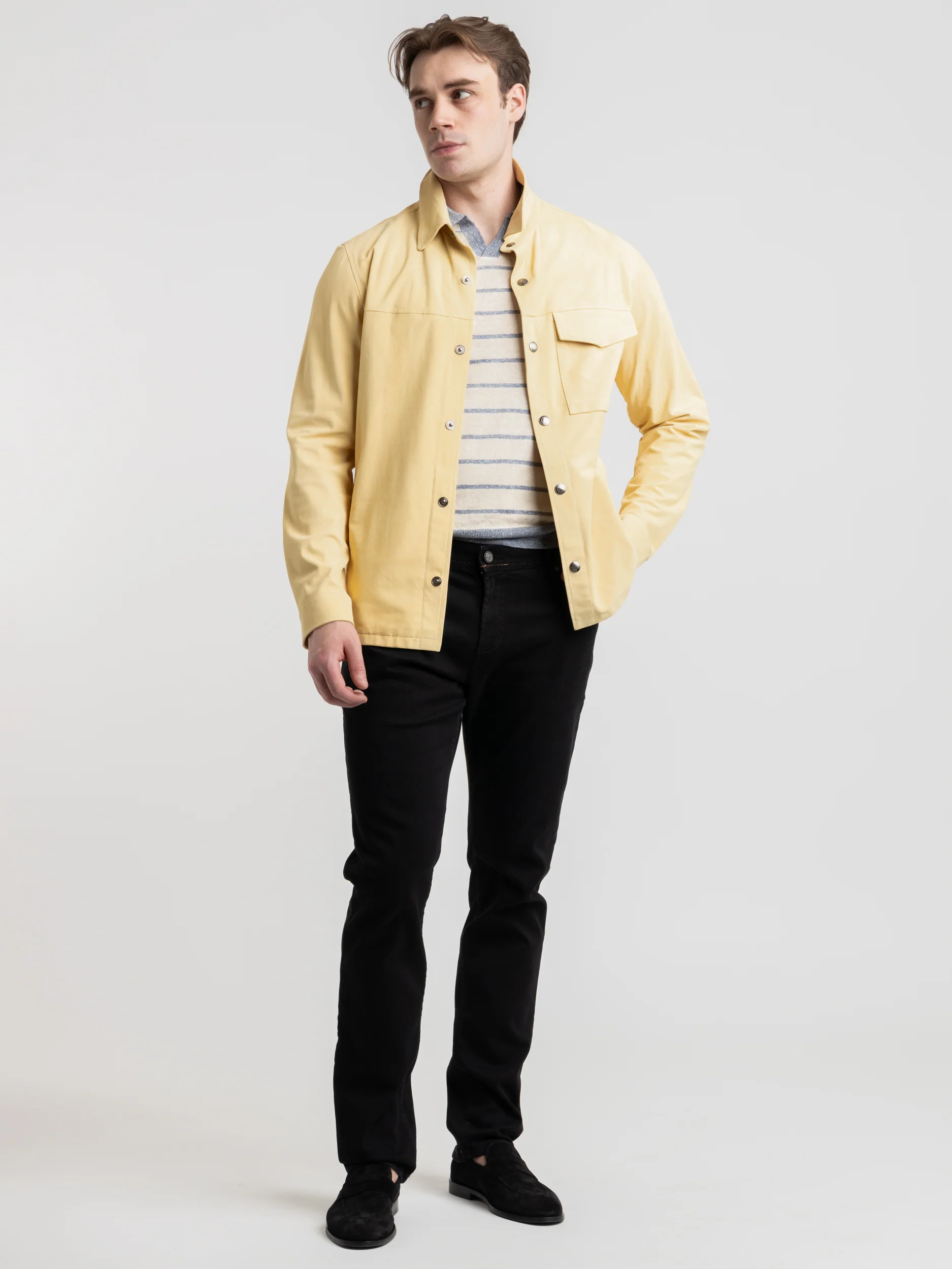 Yellow Strozzi Leather Suede Jacket - Image 2