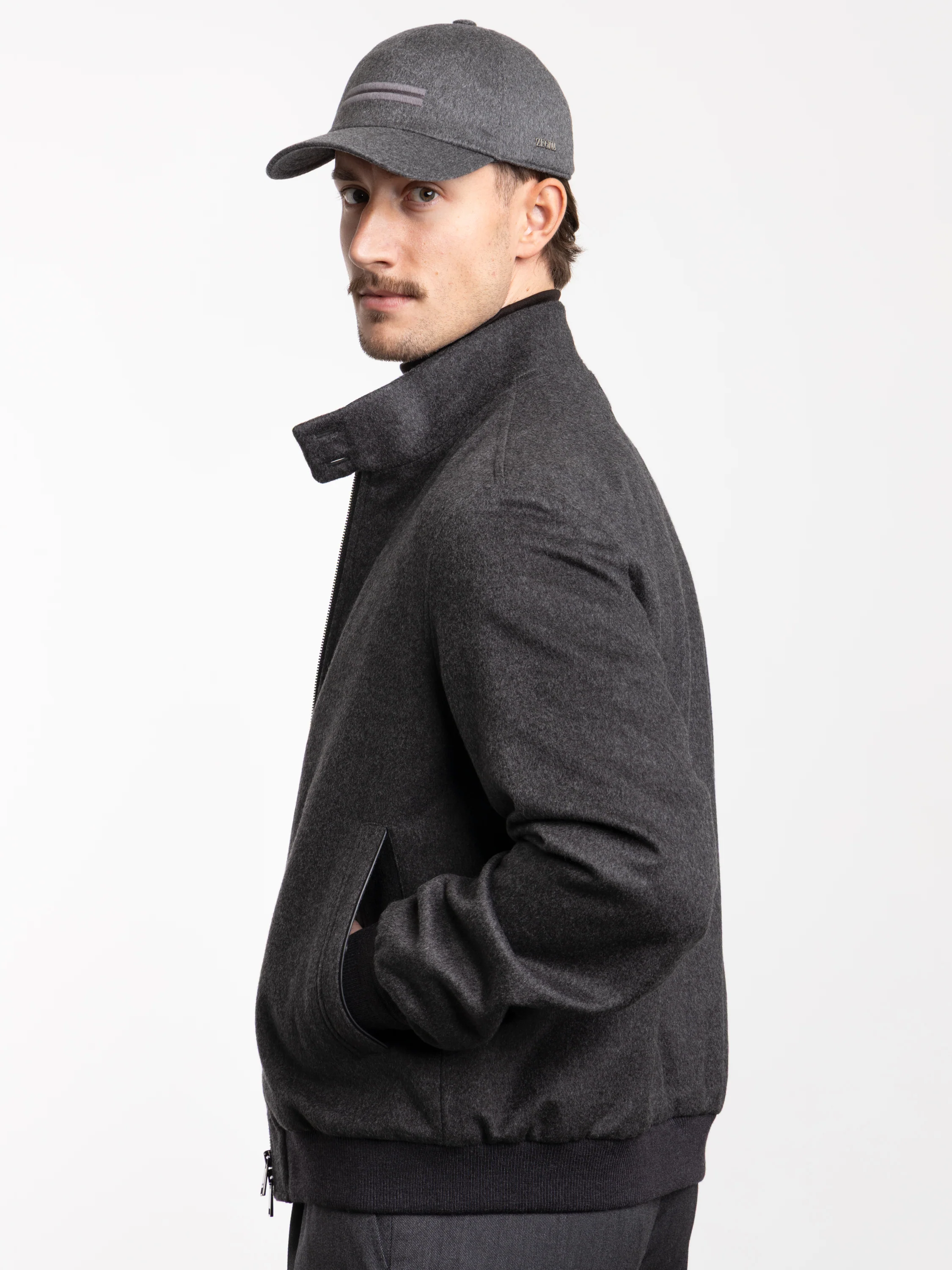 Dark Grey Cashmere Elements Blouson - Image 4