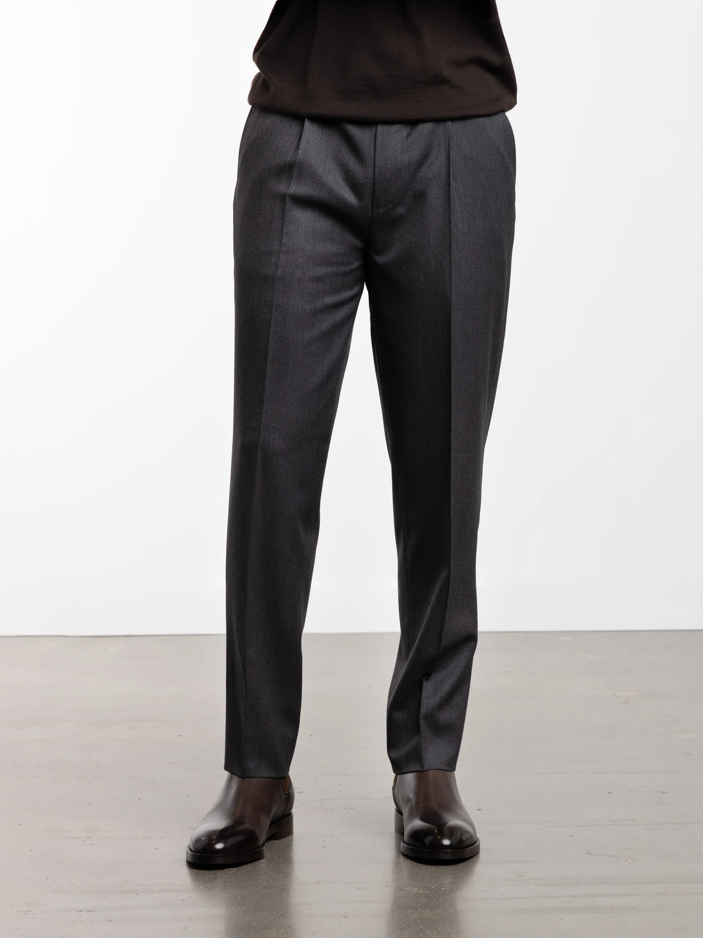 Grey Wool-Cashmere Dress Pant