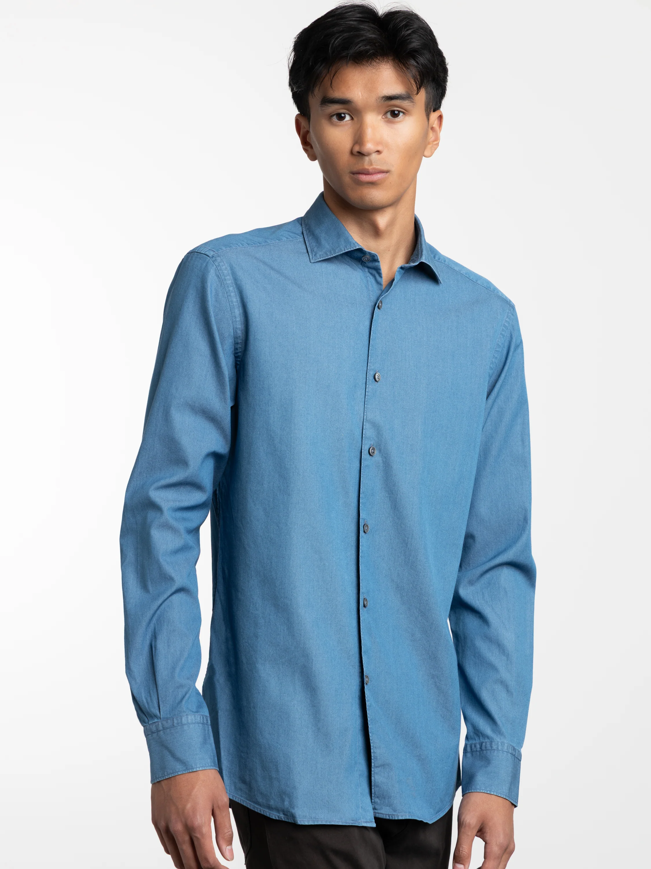 Blue Cotton Sport Shirt