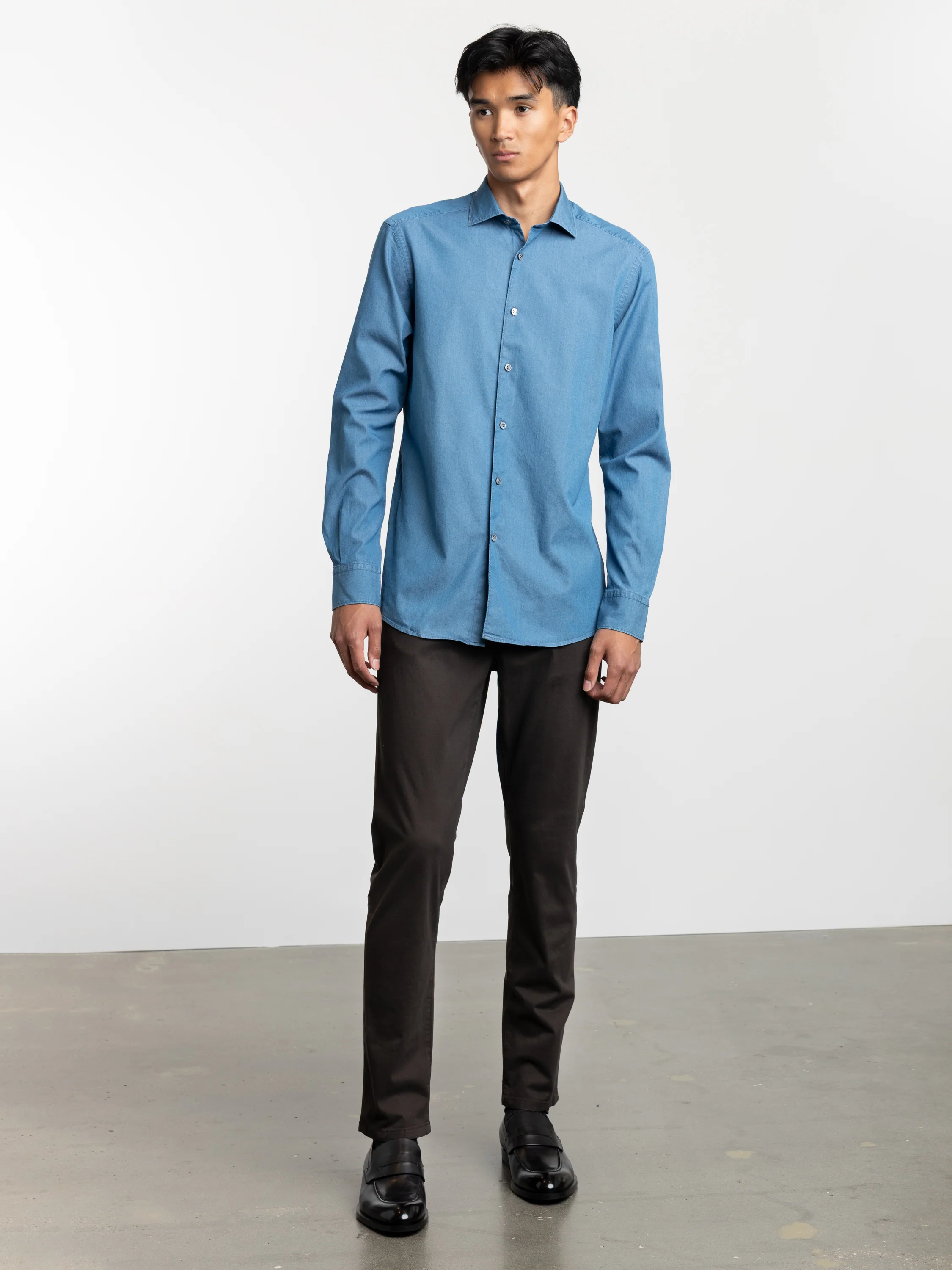 Blue Cotton Sport Shirt - Image 2