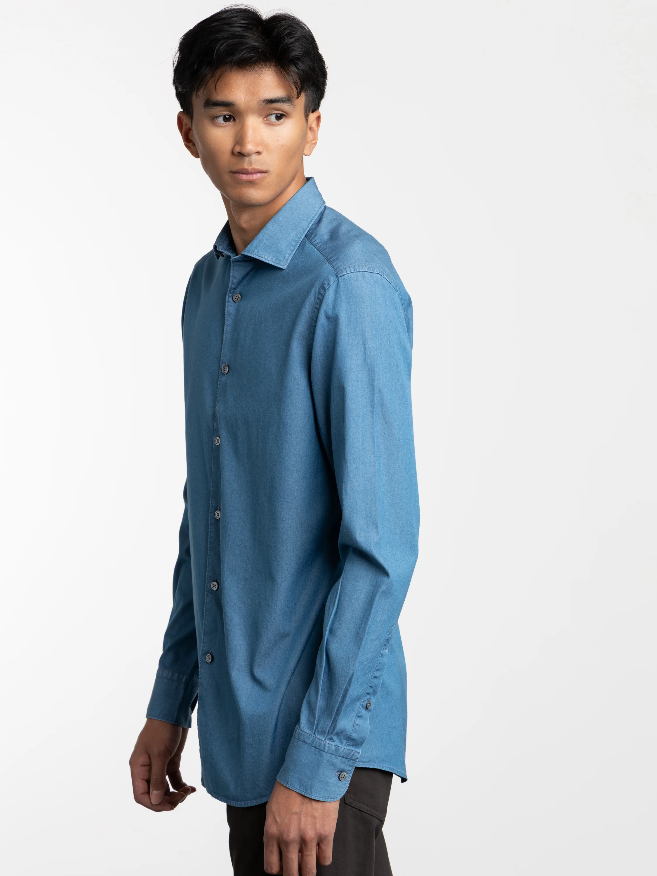 Blue Cotton Sport Shirt - Image 3