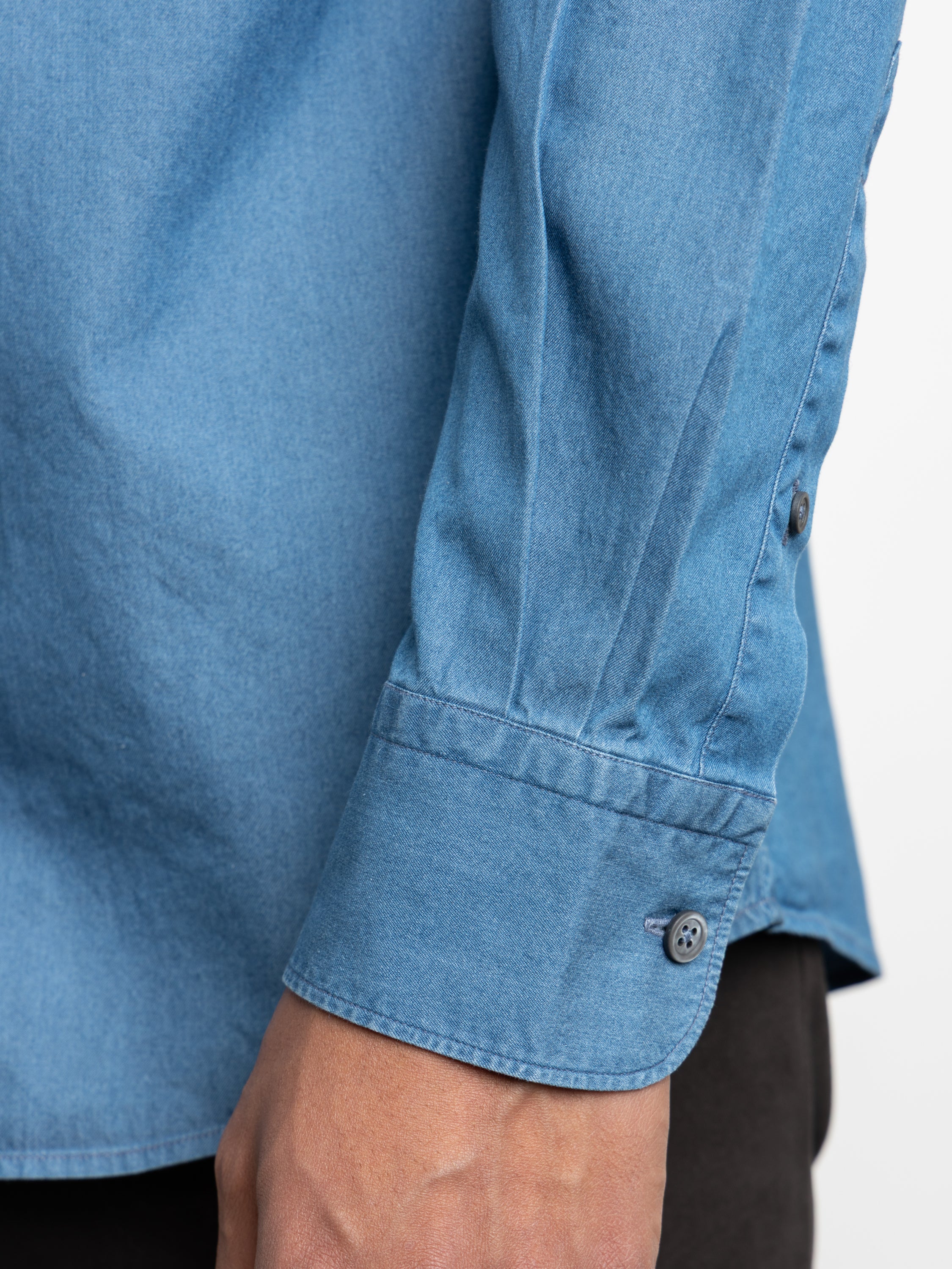 Blue Cotton Sport Shirt - Image 7