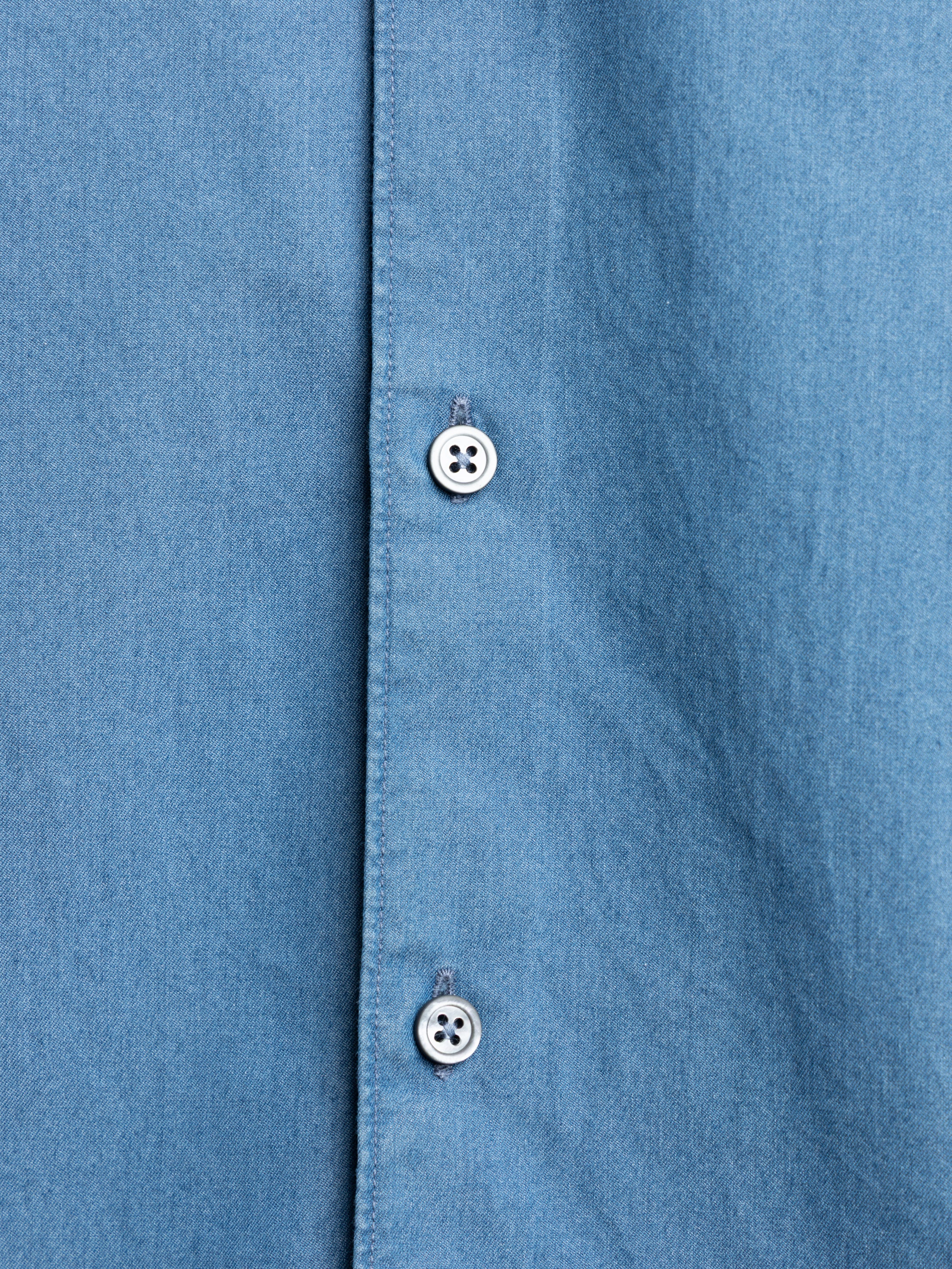 Blue Cotton Sport Shirt - Image 8