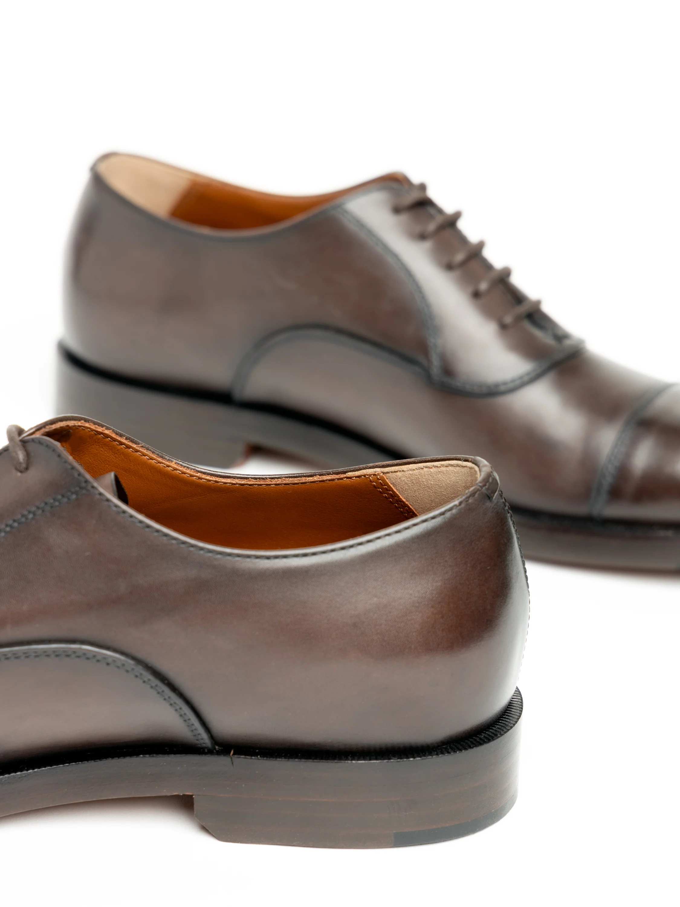 Brown Leather Torino Oxford Shoes - Image 5