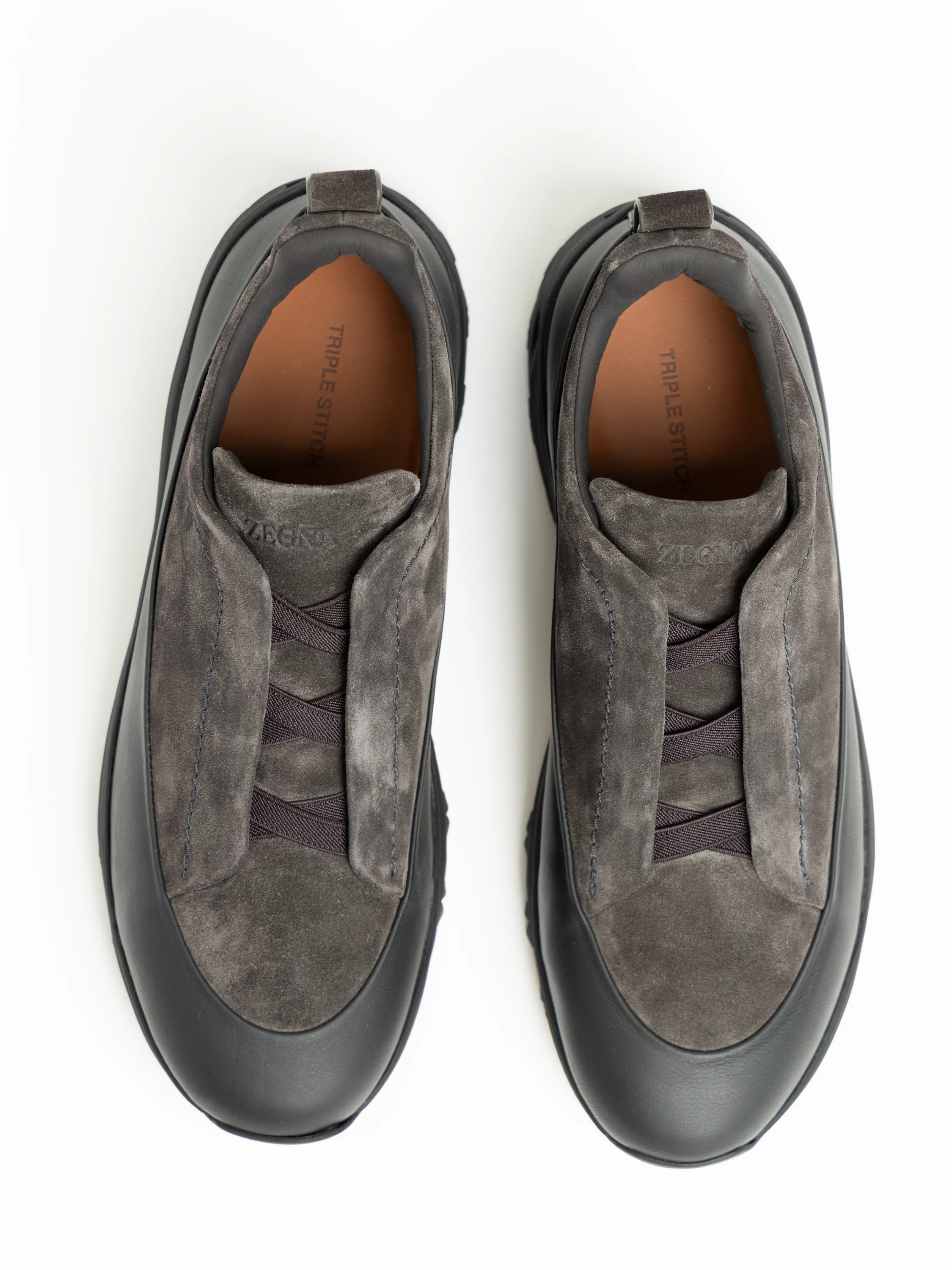 Dark Grey Leather and Suede Triple Stitch™ Monte Sneakers - Image 4